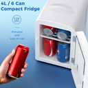 Antarctic Star 4L/6 Can Portable Compact Refrigerator for Bedroom,Car,Office & Dorm,Small Cooler for Food/Drinks/Skin Care,AC/DC,WHITE