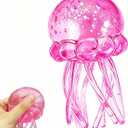 Jellyfish Squishy Toy, Glitter Jellyfish Squishy Squeeze Toy, Soft Slow Rise Squish Sensory Fidget Toy for Relaxing Hand Play, Cute Jelly Fish Squishy for Kids and Adults(Pink)