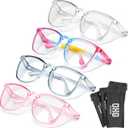 OXG 4 Pack Safety Glasses Anti Fog Goggles, Blue Light Blocking Stylish Safety Glasses for Women Nurses Protective Eyewear (Rainbow+clear+pink+blue)