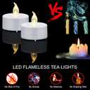 Battery Operated LED Tea Lights 200 Pack LED Flameless Bright Flickering Candles Long Lasting 200+ Hours Electric Candle in Warm White Ideal for Party, Wedding, Birthday, Halloween and Home Decoration
