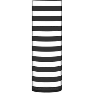 Large Flower Vase Plastic Big Acrylic Cylinder Vases Black White Stripes for Centerpieces Home Decor Translucent