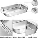 2 Pcs stainless steel baking pans 9 x 13 Inch Rectangle Baking Pan with Handle Bakings Bakeware for Fish Cakes Breads Casseroles Bakeware Set for Bakings Roasting Toaster Oven, 13" X 9" X 2.17"