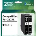 Remanufactured Ink Cartridge Replacement for Epson 212 212XL T212 T212XL Black Ink Cartridges for Workforce WF-2830 WF-2850 Printer (Black Only, 2 Pack)
