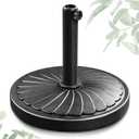 FRUITEAM 17.7" Patio Umbrella Base, 30-lbs Heavy Duty Round Market Table Umbrella Base Outdoor Stand with Antioxidant Spray Coating Steel Pole, for Garden, Yard, Pool, Deck