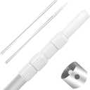 Professional 16 Foot Telescopic Aluminum Swimming Pool Pole - Attach Connect Skimmer Nets, Rakes, Brushes, Vacuum Heads Cleaning