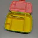 Munchkin Lunch Bento Box for Kids and Toddlers, Includes Stainless Steel Utensils, BPA-Free, 18 Months and Up, Pink/Green/Yellow