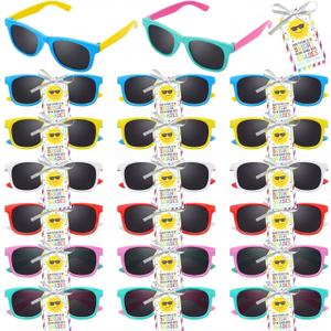 Geiserailie 48 Packs Summer Party Favors Sunglasses Bulk with Gift Tags, Neon Beach Pool Party Supplies, Summer Camp Birthday Goodie Bag Fillers, Classroom Prizes Giveaways for Students Teachers