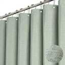 BTTN Fabric Shower Curtain, Linen Textured Heavy Duty Polyester Cloth Shower Curtain Set with Plastic Hooks, Sage Green, 72x84