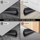 Door Stoppers, 4 Pack Premium Rubber Stoppers Wedge, Stops for Carpet Heavy Duty Door, Bottom of on Tile, Concrete, Carpet, Wooden Floor (Black)