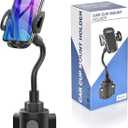 Phone Holders for Your Car, Cup Holder Phone Mount, Universal Adjustable Gooseneck Cup Holder Cradle Car Mount for iPhone 17/16/15/14/13/12/11/Pro Max/X/Xs/XsMax/8/8Plus,Samsung,Huawei,LG, Sony(Black)