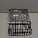 Toplife Wall Door Adhesive Kitchen Wrap Organizer Rack, No Drilling, Black - Set of 2