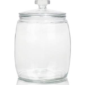 CATPOWER 2.5 Gallon Wide Mouth Glass Storage Jars with Heavy Glass Lids - Large Cookie Jars for Kitchen, Ideal for Flour, Rice, Sugar, Pasta, and Candy