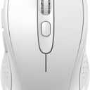 TECKNET Bluetooth Mouse (BT 5.0/3.0+2.4Ghz), 6-Level 4000 DPI Wireless Mice for Laptop, 2-in-1 Ergonomic Computer Portable PC Mouse, Silent Mouse with USB Receiver for Windows/Mac/PC/Notebook-White