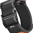 Haveda Trail Nylon Band Compatible with Apple Watch Ultra/Ultra 2/3 49mm 44mm 46mm 45mm 42mm Men, Soft Woven Sport Straps Rugged Wristband for iWatch Bands Series 11 10 9 8 7 6 5 4 3 2 1 SE, BlackGray