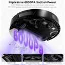 MONSGA Robot Vacuum and Mop Combo, 6000Pa Robotic Vacuum with 3.5L Self Emptying Station, Lidar Navigation Robot Vacuum Cleaner, 180mins Runtime, APP/Remote/Voice Control, for Hard Floors and Carpets