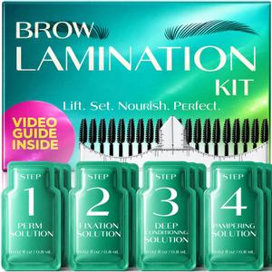 Brow Lamination Kit 5 Applications DIY At Home, Professional Eyebrow Lamination Kit with 5 Step System, Eyebrow Lift Kit, Long Lasting Brow Perm Kit, Brow Shaping & Mapping Set for Women