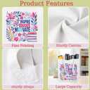 Inspirational Retro Boho Floral Teacher Appreciation Gifts Book Lovers Gifts Canvas Tote Bag for Women Girls Mom Reusable Grocery Bags for Shopping Work Birthday Christmas Appreciation Retirement