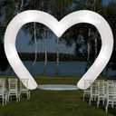 Shappy 9 ft Wedding Inflatables Outdoor Decorations Heart Blow up Inflatable Archway with Build in LEDs for Indoor Outdoor Lawn Yard Garden(White)