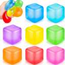 8 Pcs Fidget Stress Cube Ball Sensory Squeeze Ice Cube Blocks Anxiety Relief Sugar Balls for Party Favors Valentine Gifts Prizes Goodie Bag Stuffers, Gradient Flowing Style