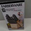 Farberware Edgekeeper Triple Rivet Block Set with Built in Knife Sharpener, 14-Piece, Black