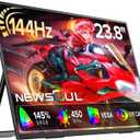 Newsoul 23.8'' Portable Monitor 144Hz Gaming Monitor, 145% sRGB | 2000:1 | FreeSync Built-in Adjustable Stand, Speaker and VESA, USB-C HDMI Large Second Screen for Laptop, Mac-Book, PC, Game Console