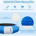 6.5FT Inflatable Swim Platform Water Trampoline for Lake, Recreational Water Bouncer Floating Trampoline with 4-Step Rope Ladder for Adults/Kids