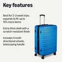 Amazon Basics 30" Hardside Large Checked Luggage, Expandable For Up to 15% More Space, With Scratch-Resistant Surface, Four Multi-directional Wheels, Telescoping Handle, Light Blue