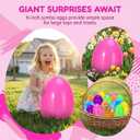 Qudoustar 12 Pack 6 Inch Jumbo Easter Eggs, Colorful Giant Plastic Fillable Eggs Bulk, for Easter Hunt Basket Stuffers Party Favors Classroom Prize Supplies Kids Boys Girls