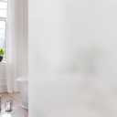 Volcanics Frosted Glass Window Privacy Film, Removable Static Cling Bathroom Window Film, Heat Control UV Blocking, Peep-Proof, Ideal for Home Office 35.4 x 78.7 Inches