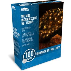 Joiedomi Christmas Net Lights,100 Warm White Net Lights for Indoor & Outdoor Decorations, Christmas Eve Night Decor, Christmas Tree, Bushes