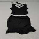 Skirt Sets Women 2 Piece Outfits Summer Going Out Sleeveless Halter Crop Top and Mini Skirt Concert Rave Travel Outfits (Large, Black)