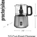 Proctor Silex Durable Electric Vegetable Chopper & Mini Food Processor with 2 Speeds for Chopping, Puree & Emulsify, 3.5 Cups, Silver