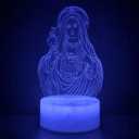 JOCHUI 3D Our Lady Night Light, Virgin Mary Illusion Table Lamp with 16 Colors Remote Control Touch Lamp LED USB Night Light Desk Lamps Room Decorations Home Decor Christian Light