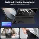 Ruky for Samsung Galaxy Z-Fold-6-Case with S Pen Holder [No Pen], [Not for Z Fold 5] with Hidden Foldable Kickstand and Built-in Privacy Screen Protector, Slim Shockproof Protective Phone Cover, Black