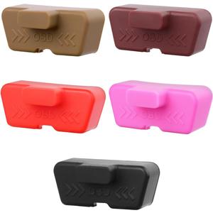 OBD Port Lid,OBD Port Lock,Waterproof OBD Cover Lock Anti Protector, Silicone Interface Protective Cover Sleeve for Variety of Models Automotive(5 Pack)