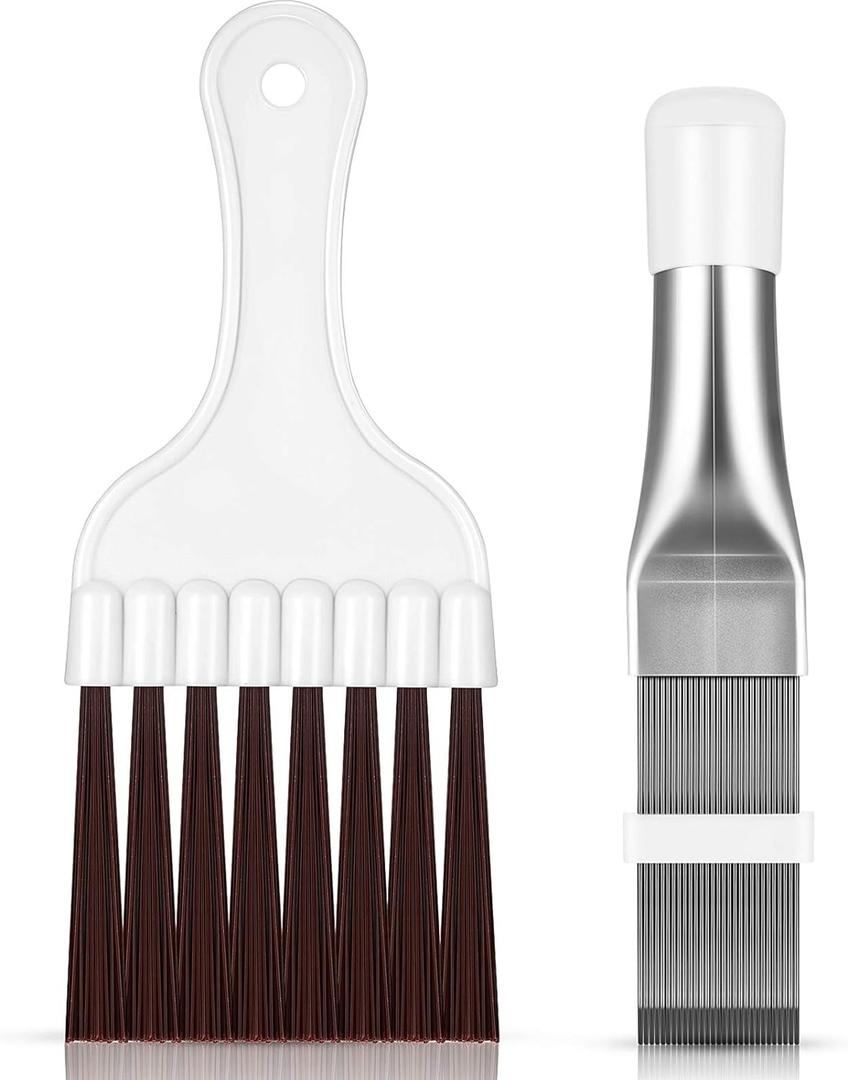 Boao Air Conditioner Condenser Fin Comb, Fin Cleaning Brush Air Conditioner Coil Cleaner Refrigerator Coil Cleaning Whisk Brush Evaporator Radiator Repair Tool(2 Pieces)