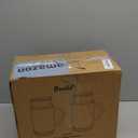 2 PACK Glass Pitcher with Lid, 68 oz/ 2 Liter Classic Vertical Stripes Water Pitcher with Yellow Handle,Glass Water Carafe for Cold Brew, Coffee, Lemonade, Iced Sun Tea,Beverage,Heat Resistant (Clear)