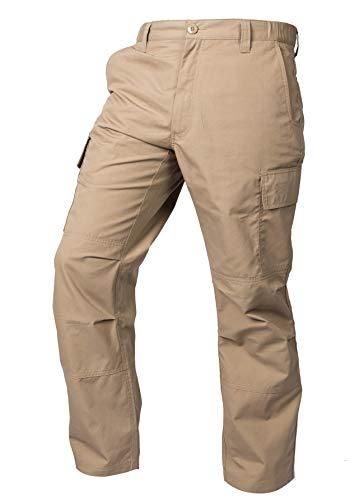 LAPG Men's Core Cargo Tactical Pants, Stretch Waistband, Lightweight & Durable Ripstop CCW Cargo Pants for Men, Khaki, Size 38 x 34