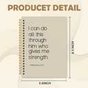 3 x Neutral Christian Spiral Notebook, Philippians 4:13 Bible Verse Journal, Religious Scripture Journals for Writing, Bible Notebooks for Note Taking, Church Notes Journal, 5.5x8.3 Inch