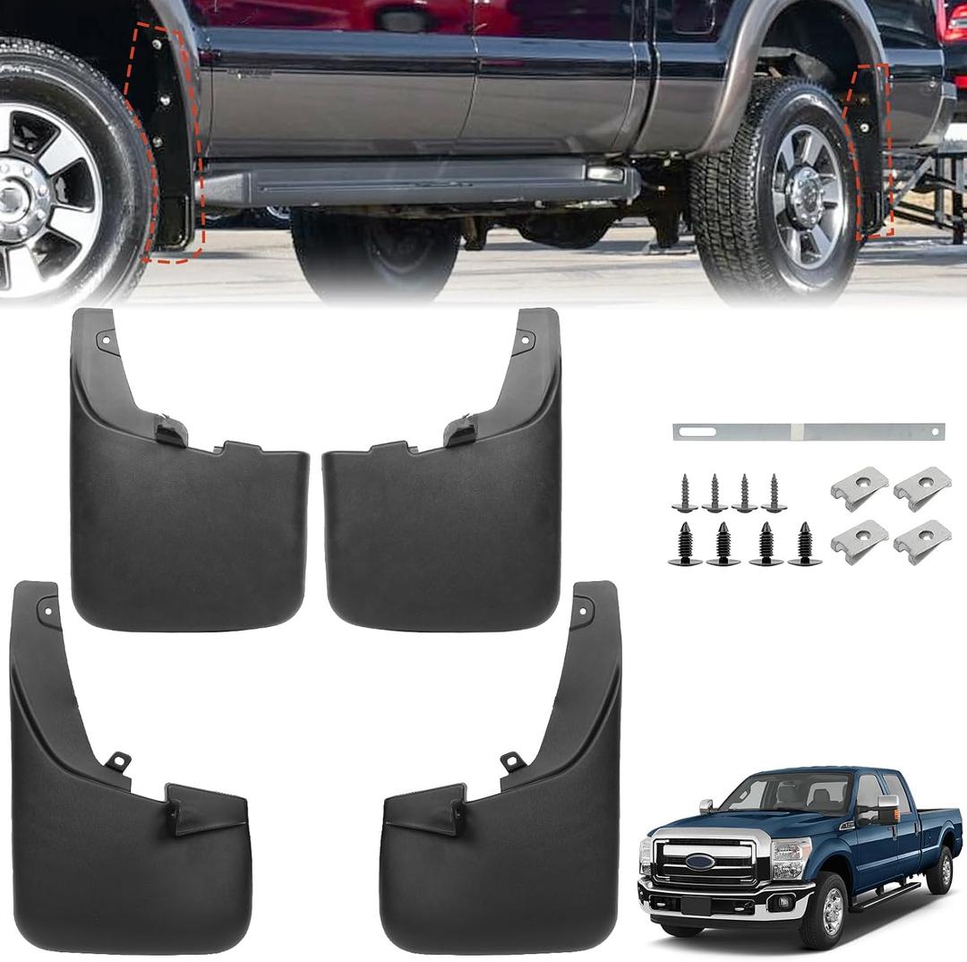 Mud Flaps for Ford F-250/F-350/F-450/F-550 Super Duty 2011-2016 | w/ Fender Flares, All Weather Splash Guards (4pcs)