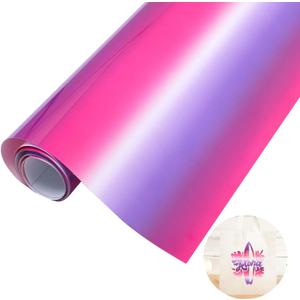 Tintnut Gradient Heat Transfer Vinyl Roll - 12" x 5 ft Purple Red HTV Ombre Patterned Iron on Vinyl for DIY T-Shirt Handbags Hats Crafts