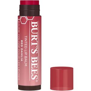 Burt's Bees Lip Tint Balm Valentines Day Gifts with Long Lasting 2 in 1 Duo Tinted Balm Formula, Color Infused with Hydrating Shea Butter for a Natural Buildable Finish, Fiery Red Dahlia