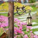 DEWEL 2 Pack Heavy Duty Iron Hanging Plant Bracket, Outdoor Wall Plant Hangers for Hanging Baskets, Bird Feeder, Flower Pot, Lantern, Wind Chime – Decorative Black Hook