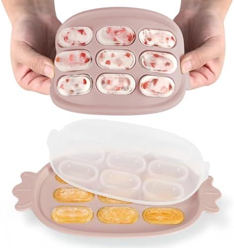 Haakaa Baby Popsicle Mold - Baby Food Maker & Breastmilk Teething Freezer Tray - BPA Free Silicone-Pink