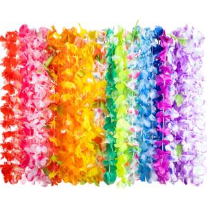 Joyin Toy 24 Counts Hawaiian Leis Bulk, Tropical Flower Lei Hawaiian Lei Beach Hawaii Luau Party Favors Decoration Birthday Party Supplies