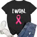 Ascrazy Breast Cancer Shirts Women Pink Ribbon Tshirt in October We Wear Pink Tee Cancer Awareness Tops (XL, Black)