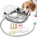 Automatic Animal Drinking Water Bowl with Float Valve, Extended Pipe, Stainless Steel Waterer Feeder Farm Dog Dispenser Kit Self Filling for Livestock