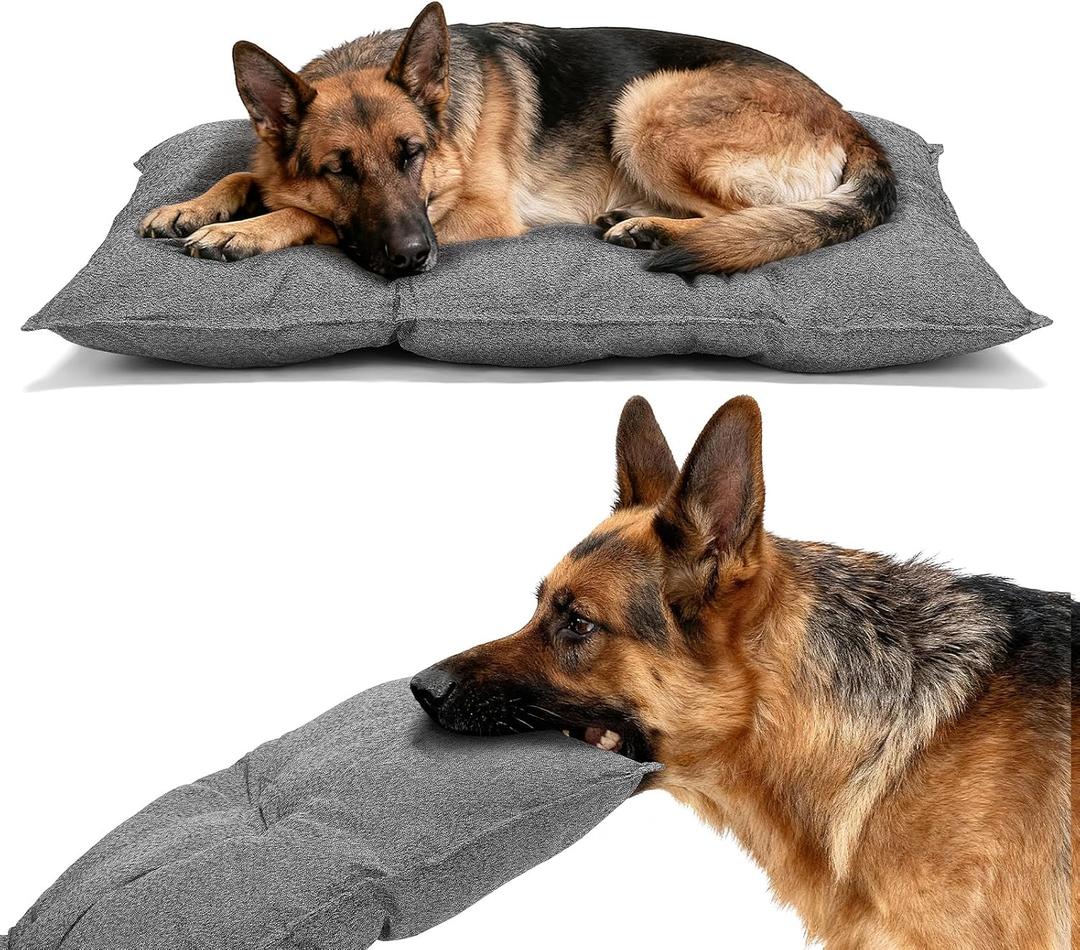 Veehoo Indestructible Dog Bed for Crate, Chew Proof Dog Crate Pad with Reinforced Corners, XL Washable Chew Resistant Pet Mat for Kennel, 41" x 28"