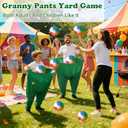 Granny Pants Yard Game Set Giant Outdoor Party Activity for Kids and Adults, Big Pants Ball Catching Set with 4 Balloons and Pump, Funny Lawn Activity, Ring Toss Games (Dark Green)