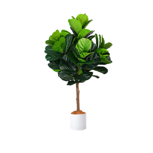 Artificial Plants Indoor-Fiddle Leaf Fig Tree Artificial Tree - 3ft Tall Faux Ficus Plant, Potted Fake Plant for Indoor and Outdoor Home Garden Decor (Fiddle Leaf Green)